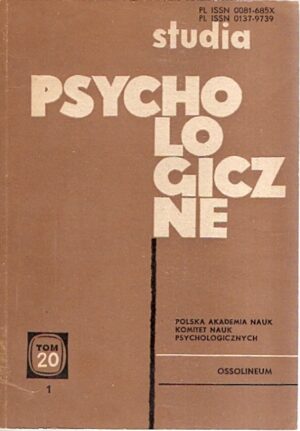 Studia psychologiczne - Tom 20/1