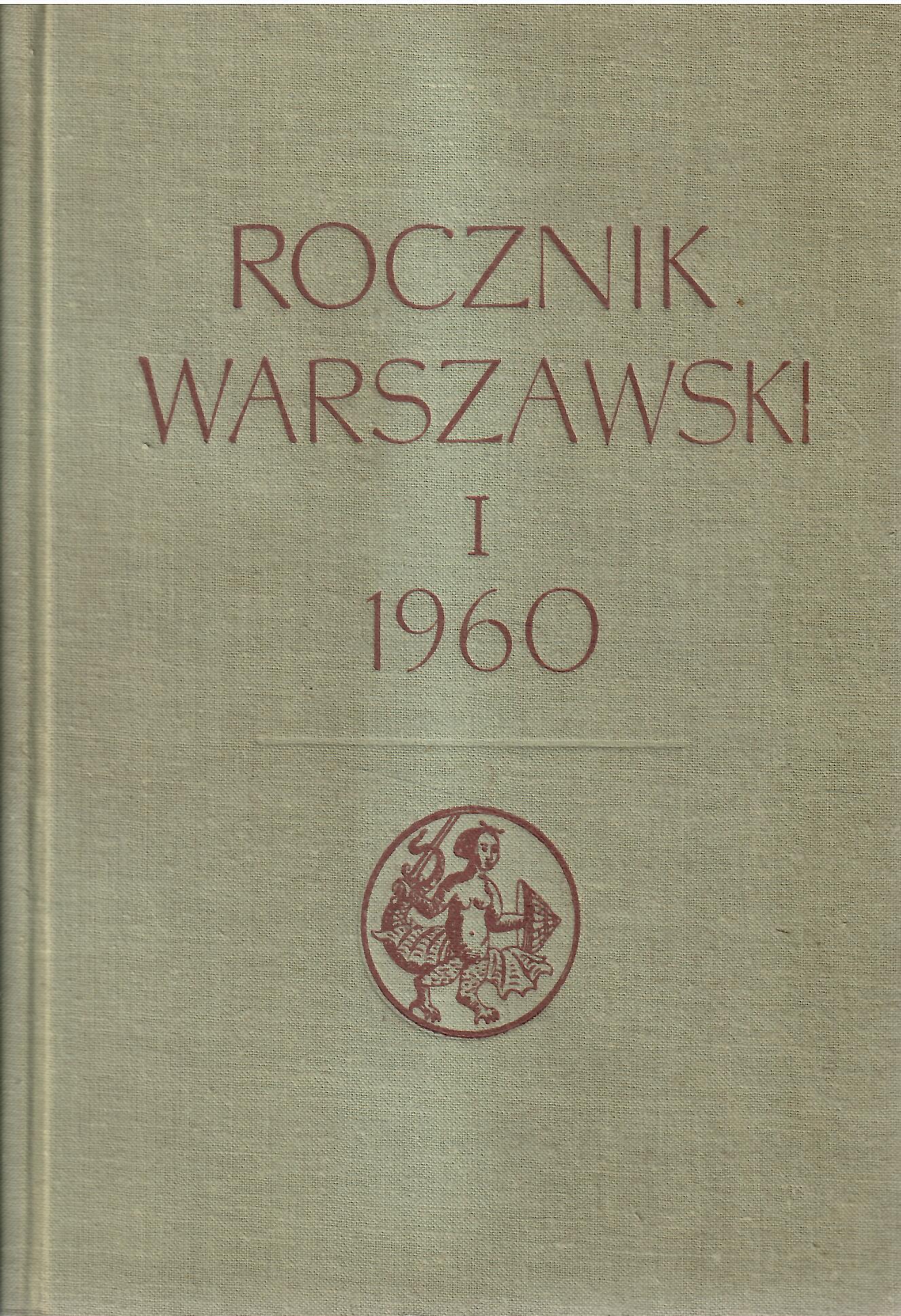 Rocznik Warszawski I 1960