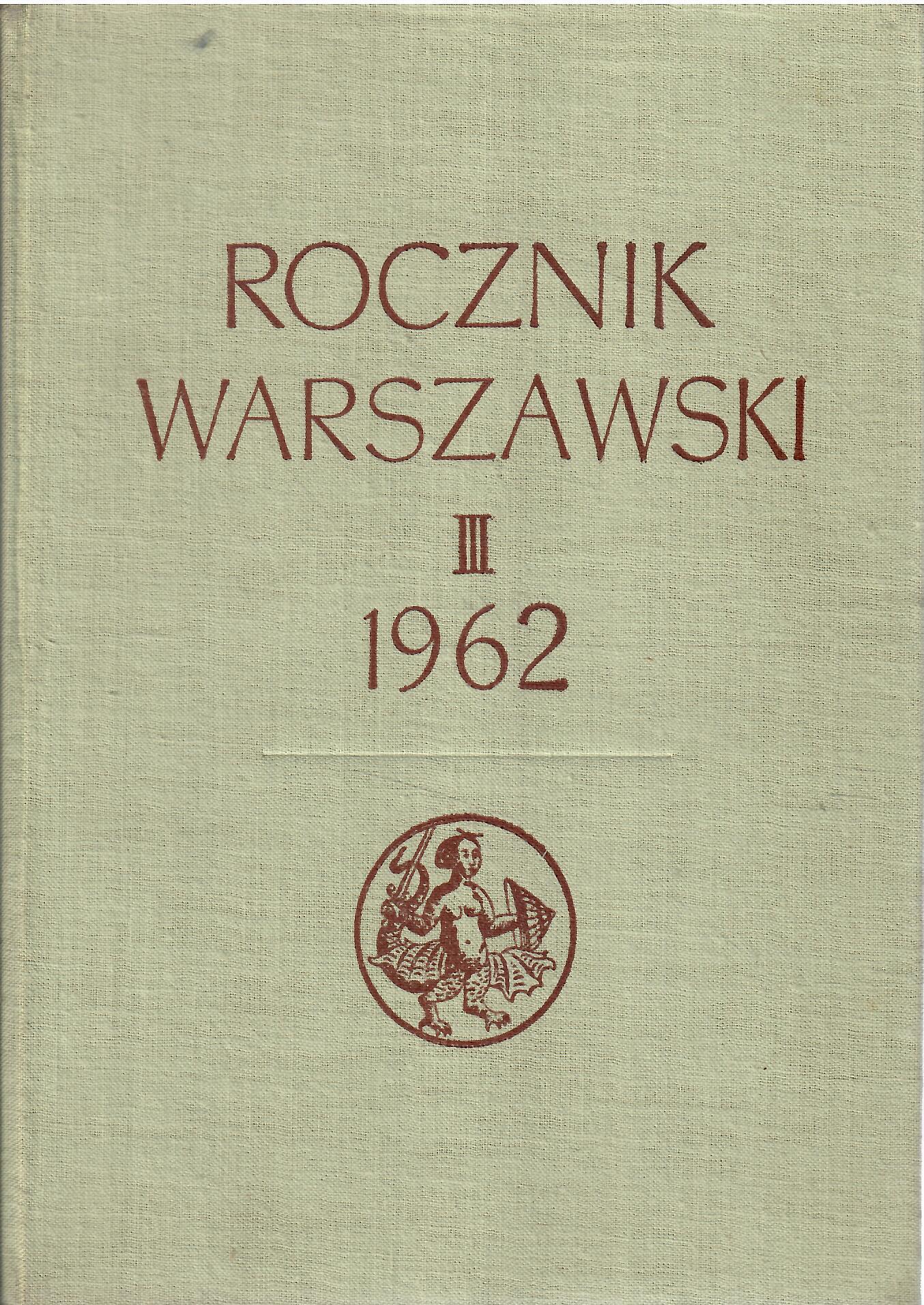 Rocznik Warszawski III 1962